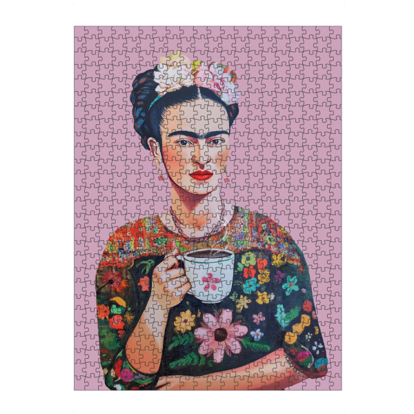 Puzzle Ravensburger "Frida Kahlo Kaffee Liebe" artboxONE - Floral,Essen & Trinken,Menschen