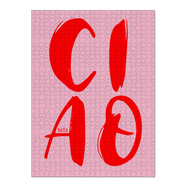 Puzzle Ravensburger "CIAO bella rot pink" artboxONE - Typografie - Ciao,Italien,Italienisch,Bella,Rot,Pink - Bild ciao