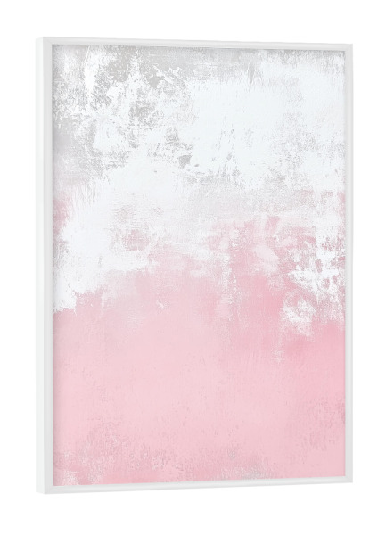 Poster mit weißem Rahmen "Hellpinke Grunge mit Farbverlauf" artboxONE - Natur,Abstrakt,Marmor