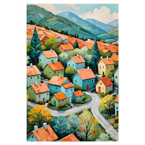 Poster "Pastellendorf Dream" artboxONE - Architektur