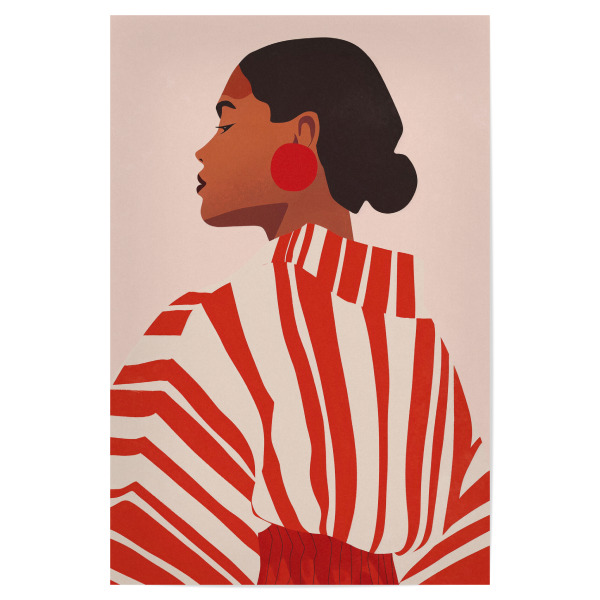 Poster "Frauenpower mit Streifen-Dress" artboxONE - Menschen,Reise / Afrika,Fashion