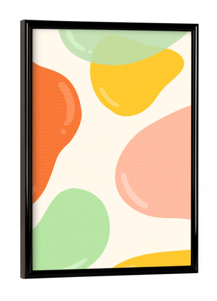 Poster mit schwarzem Rahmen "Pastellblasen" artboxONE - Abstrakt,Geometrie