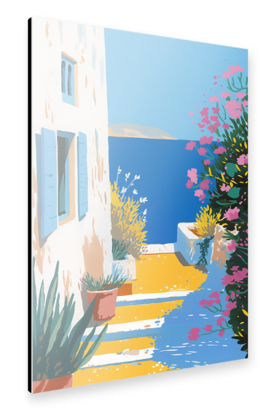 Alu-Dibond "Mediterrane Treppenlandschaft" 75x50 cm artboxONE