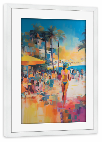 Poster mit Rahmen weiß "The Girl from Ipanema" artboxONE - Natur,Abstrakt,Menschen