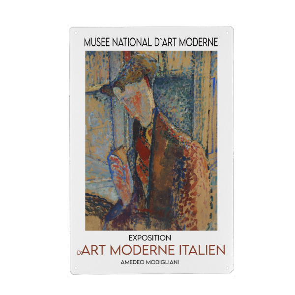 Holzbild "Amedeo Modigliani c" artboxONE - Abstrakt - Maler,Italiener,Moderne kunst,Expressionismus,School of paris,Fauvismus,Ausstellungsplakat