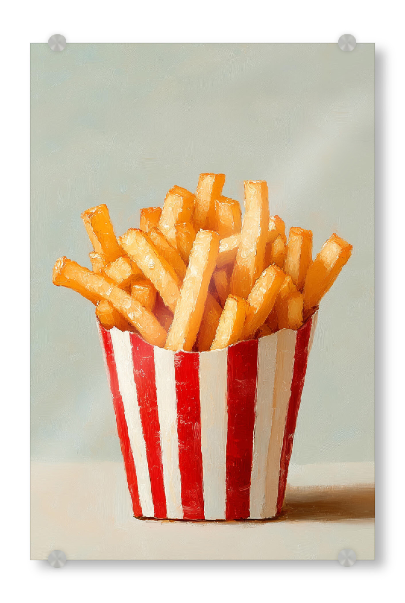 Acrylglasbild "Pommes Frites Streifen Nostalgie" artboxONE - Natur,Essen & Trinken