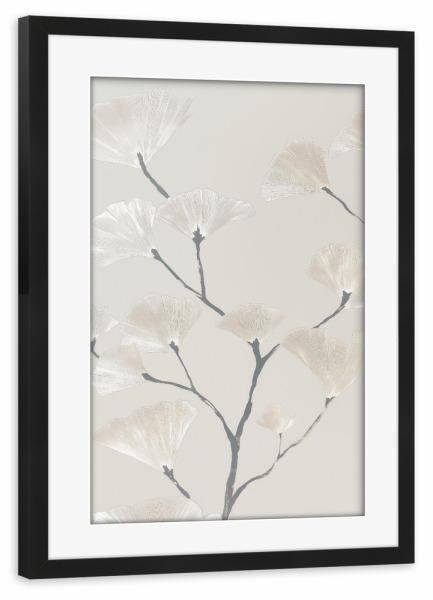 Poster mit Rahmen schwarz "Botanische Ginkgo Harmonie" artboxONE - Natur,Floral