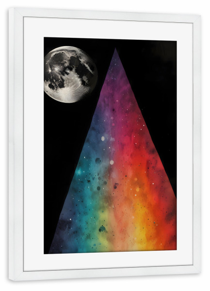 Poster mit Rahmen weiß "Mondprisma" artboxONE - Comic