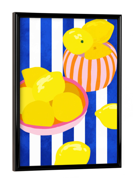 Poster mit schwarzem Rahmen "Zitronenfrische" artboxONE - Natur,Essen & Trinken,Essen & Trinken / Obst & Gemüse