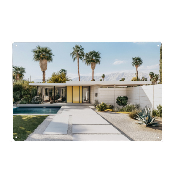 Holzbild "Palm Springs Vintage Bungalow" artboxONE - Natur,Architektur,Reise / Länder