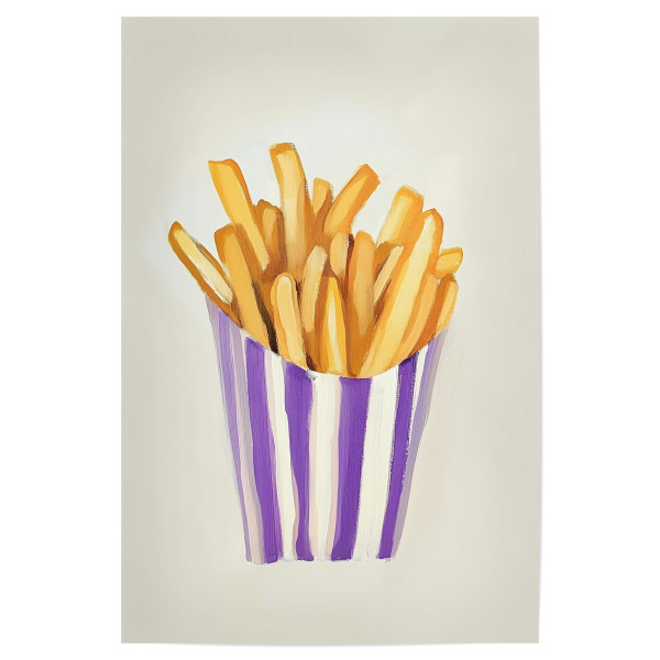 Poster 30x20 cm "French fries mit lila Charme" artboxONE - Natur,Essen & Trinken,Geometrie