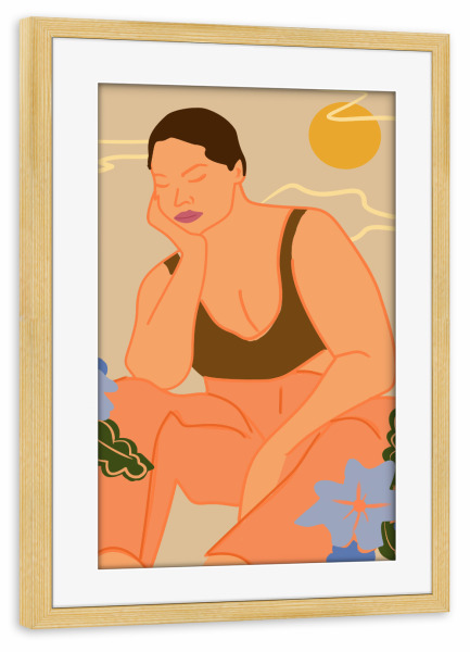 Poster mit Rahmen kiefer "Über das Leben denken" artboxONE - Menschen