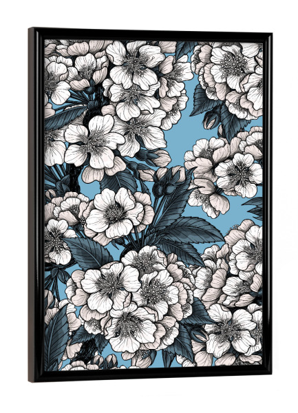 Poster mit schwarzem Rahmen "Kirschblüte e" artboxONE - Natur,Floral
