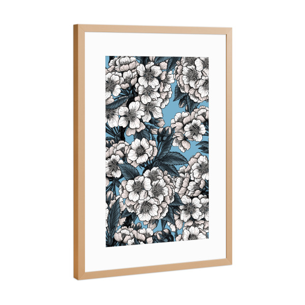 Poster mit Rahmen Kupfer "Kirschblüte e" artboxONE - Natur,Floral