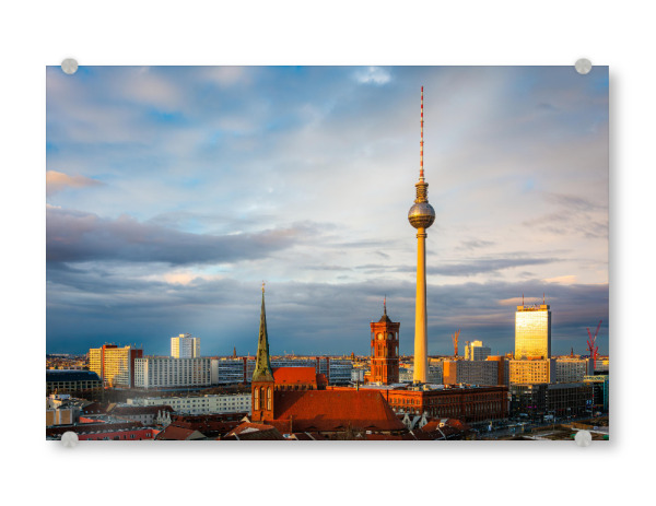 Acrylglasbild "Berlin Mitte im Sonnenuntergang" artboxONE - Städte,Städte / Berlin,Reise,Architektur