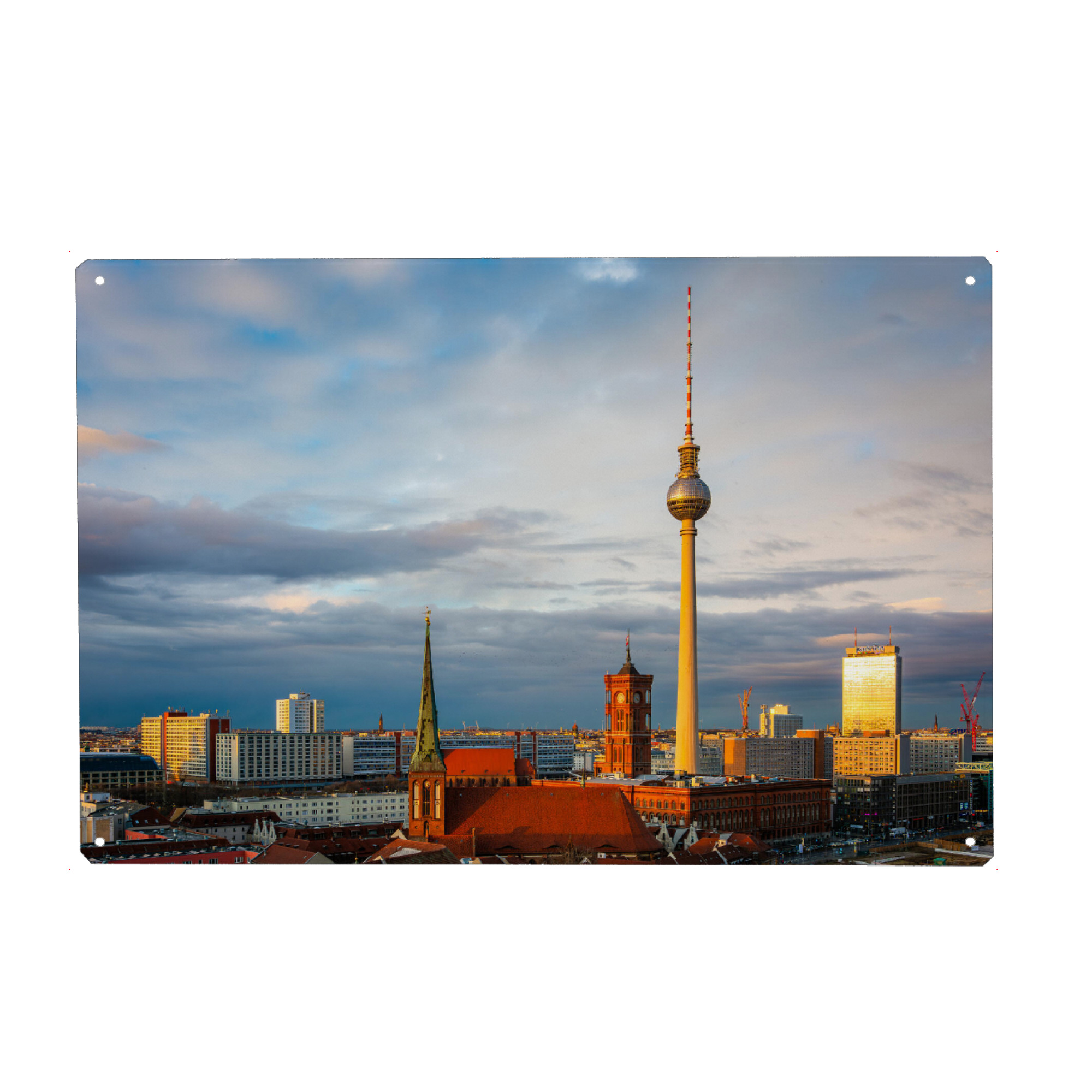 Metall Poster "Berlin Mitte im Sonnenuntergang" artboxONE - Städte,Städte / Berlin,Reise,Architektur