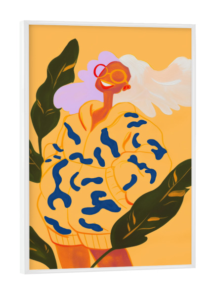 Poster mit weißem Rahmen "Fröhliches Sommermädchen" artboxONE - Natur,Menschen,Fashion