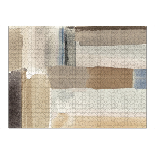 Puzzle Ravensburger "Weicher Schatten" artboxONE - Abstrakt,Geometrie - Blöcke,Braun,Blau,Abstrakt,Formen,Geometrie,Bunt - Bild blöcke
