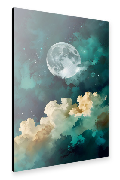 Alu-Dibond "Wolken unter dem Mond" 30x20 cm artboxONE