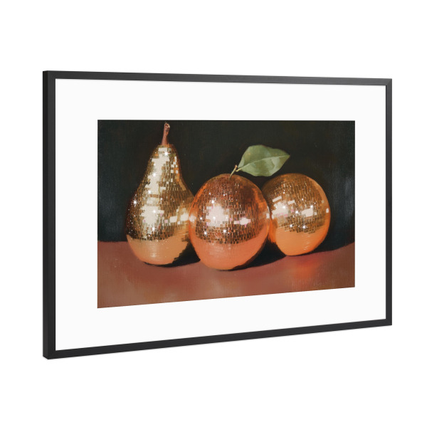 Poster mit Rahmen Schwarz (Metallic) "Glitzerfrüchte" artboxONE - Essen & Trinken,Abstrakt,Essen & Trinken / Obst & Gemüse,Galaxy