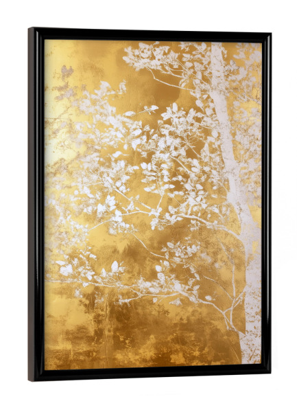 Poster mit schwarzem Rahmen "Weißer und goldener Baum c" artboxONE - Natur - Natur,Baum,Wald,Gold,Blätter