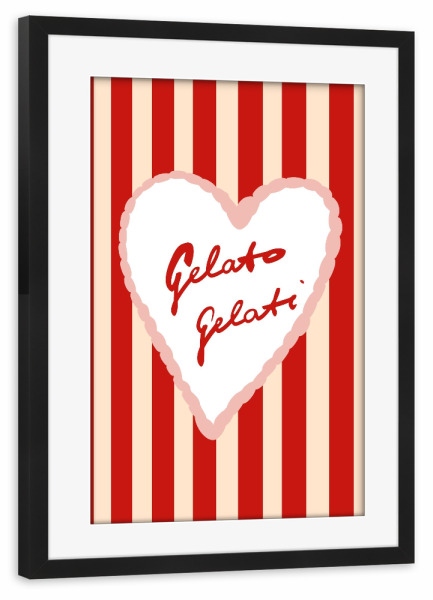 Poster mit Rahmen schwarz "Gelato Gelati" artboxONE - Essen & Trinken,Liebe