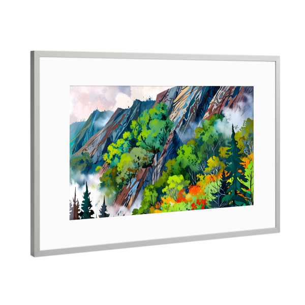 Poster mit Rahmen Silber "Leinwand der Natur" artboxONE - Natur