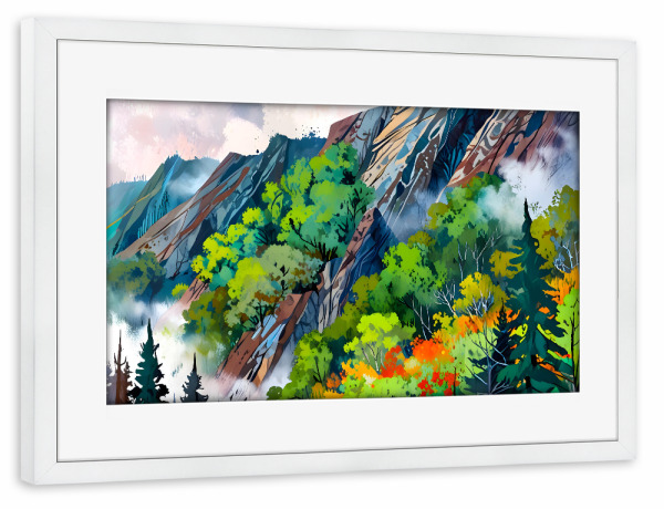 Poster mit Rahmen weiß "Leinwand der Natur" artboxONE - Natur