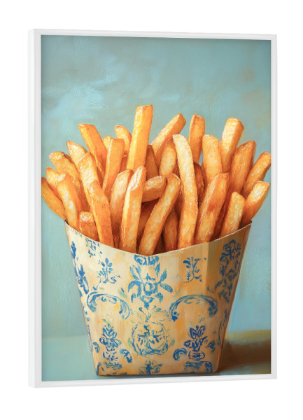 Poster mit weißem Rahmen "Nostalgie Pommes Friten" artboxONE - Floral,Essen & Trinken,Abstrakt