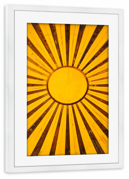 Poster mit Rahmen weiß "Goldener Sonnenbrenner" artboxONE - Abstrakt
