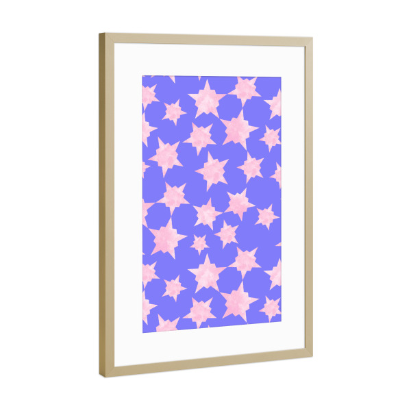 Poster mit Rahmen Gold "Pink Cosmic Burst" artboxONE - Abstrakt