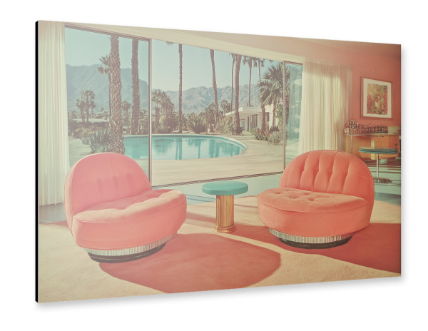 Alu-Dibond "Palm Springs, Retro Sessel" 75x50 cm artboxONE