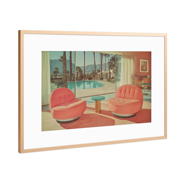 Poster mit Rahmen Kupfer "Palm Springs, Retro Sessel" artboxONE - Natur,Architektur,Reise / Länder