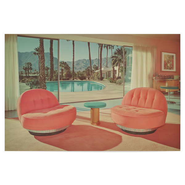 Poster "Palm Springs, Retro Sessel" artboxONE - Natur,Architektur,Reise / Länder