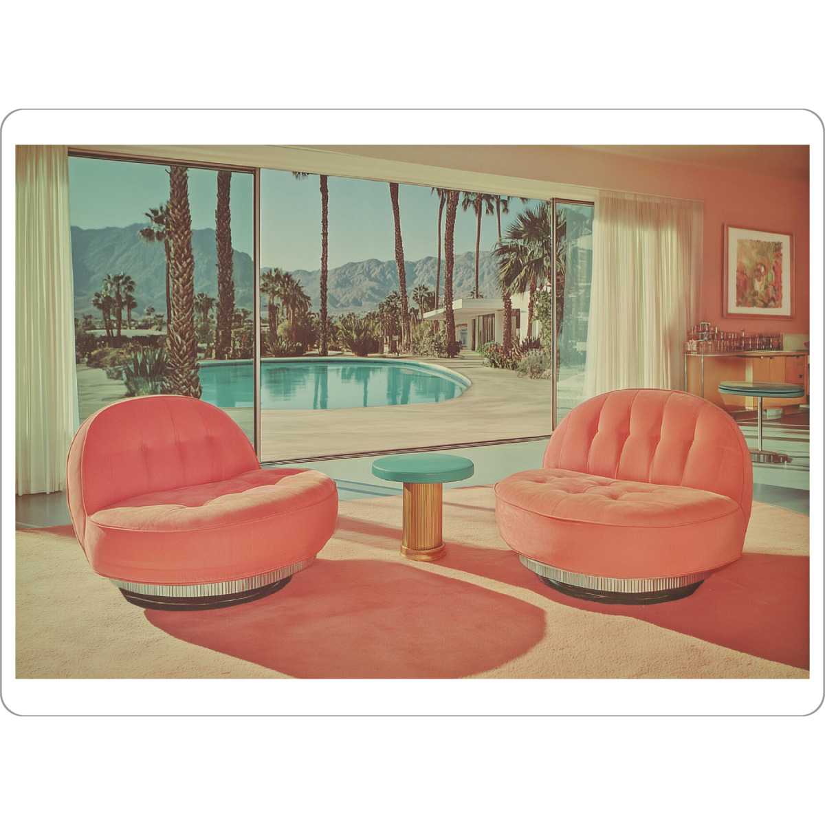 Tischset "Palm Springs, Retro Sessel" artboxONE - Natur,Architektur,Reise / Länder