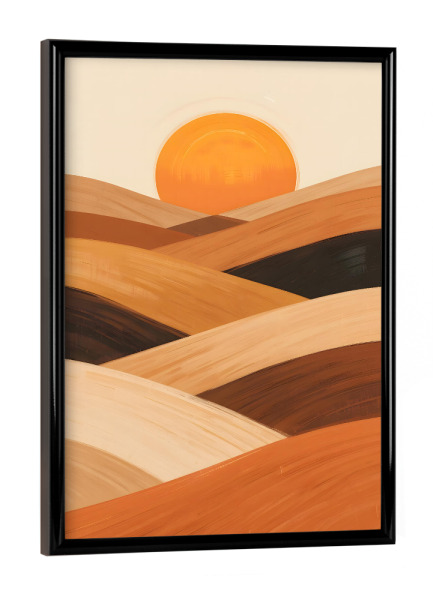 Poster mit schwarzem Rahmen "Soft Sand Waves at Sunset" artboxONE - Natur,Abstrakt