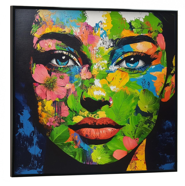 Poster mit schwarzem Rahmen 30x30 cm "MOTHER EARTH" artboxONE - Menschen,Liebe,Fashion - Greeen,Mother,Woman,Frau,Natur,Blumen,Flower,Pink