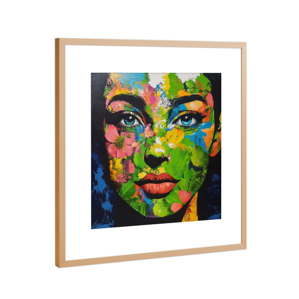 Poster mit Rahmen Kupfer "MOTHER EARTH" artboxONE - Menschen,Liebe,Fashion - Greeen,Mother,Woman,Frau,Natur,Blumen,Flower,Pink
