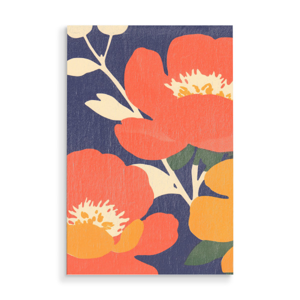 Holzbild "Blumenmarkt Charme orange" artboxONE - Natur,Floral