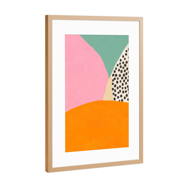 Poster mit Rahmen Kupfer "Kreative Punkte im Sommer" artboxONE - Abstrakt,Geometrie