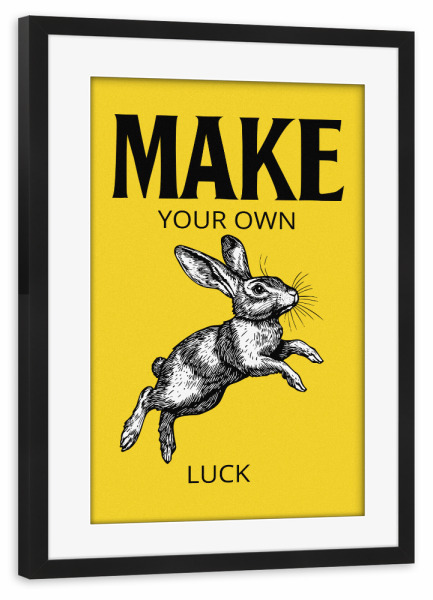Poster mit Rahmen schwarz "Make luck" artboxONE - Sport / Motivation