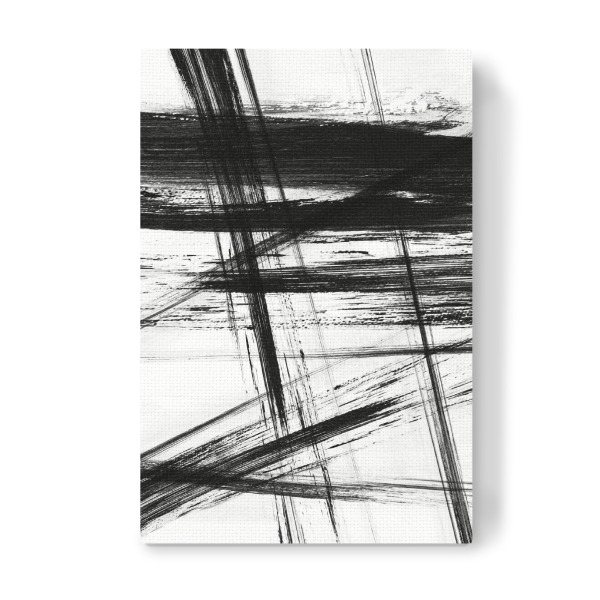 Leinwandbild "Organische Striche" artboxONE - Abstrakt - Pinselstriche,Abstrakt,Schwarzweiß,Minimalistisch