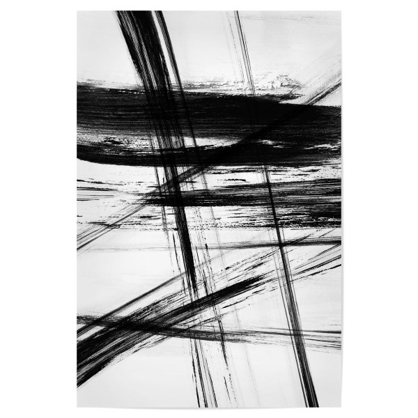 Poster "Organische Striche" artboxONE - Abstrakt - Pinselstriche,Abstrakt,Schwarzweiß,Minimalistisch