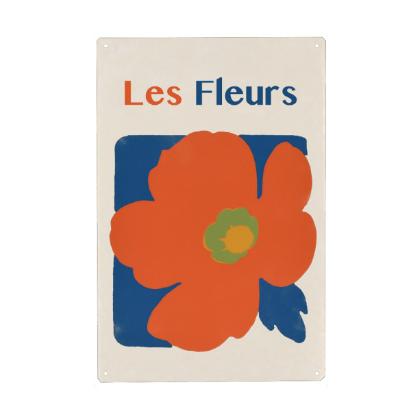 Holzbild "Les Fleurs meine Hübsche" artboxONE - Typografie,Natur,Floral