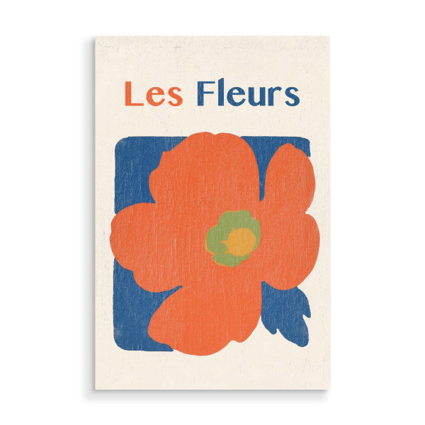 Holzbild "Les Fleurs meine Hübsche" artboxONE - Typografie,Natur,Floral