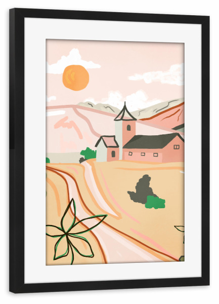 Poster mit Rahmen schwarz "Dieses warme, friedliche Gefühl" artboxONE - Natur