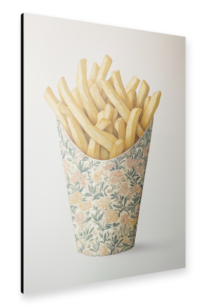 Alu-Dibond "Pommes mit Blumen Charme" 75x50 cm artboxONE