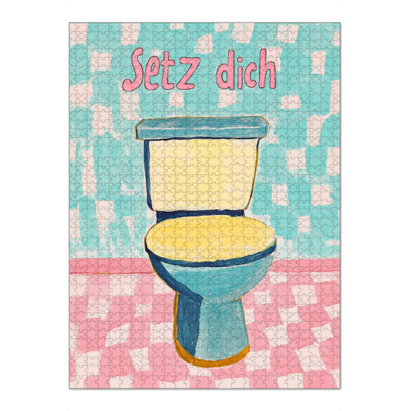 Puzzle Ravensburger "WC, Setz dich" artboxONE - Typografie,Geometrie,Lustig