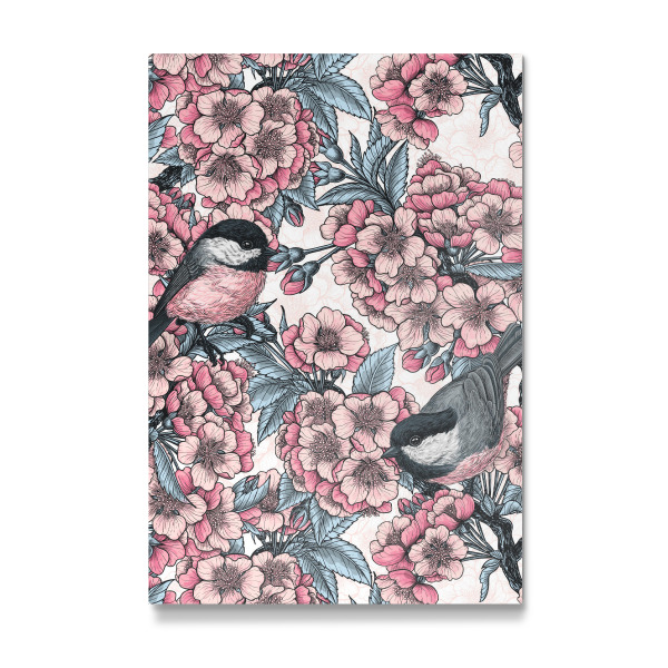 Galerie-Print "Kirschblüte und Chickadees" 75x50 cm artboxONE