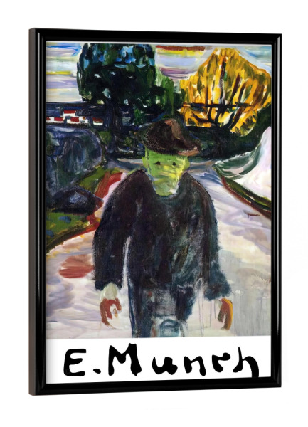 Poster mit schwarzem Rahmen "The murderer E. Munch" artboxONE - Abstrakt,Menschen
